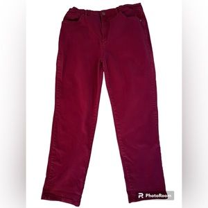 Gloria Vanderbilt Amanda Jeans Cranberry Size 14 Average.